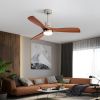 Ceiling Fan with Lights;  52" Ceiling Fan with Remote Control;  Noiseless Reversible DC Motor and 3 Wood Blades;  Timer;  6 Speed for Patio  Bedroom;