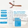 Ceiling Fan with Lights;  52" Ceiling Fan with Remote Control;  Noiseless Reversible DC Motor and 3 Wood Blades;  Timer;  6 Speed for Patio  Bedroom;