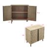 Wooden Cabinet Retro Accent Storage Cabinet with 2 Doors for Entryway;  Living Room