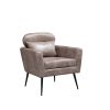 29.5"W Classical Accent Chair Armchair Upholstered Reading Chair Single Sofa Leisure Club Chair with Black Metal Leg and Throw Pillow for Living Room