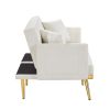 WHITE VELVET SOFA BED