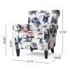 Manon Blue & White Floral Print Fabric Club Chair