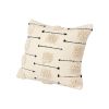 18 x 18 Square Cotton Accent Throw Pillow; Trimmed Shaggy Fringe Accents; Beige; Black; DunaWest