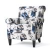 Manon Blue & White Floral Print Fabric Club Chair