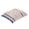 18 x 18 Handcrafted Soft Shaggy Cotton Accent Throw Pillow; Woven Yarn; Beige; Blue; DunaWest