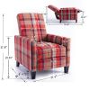 Red recline chair; The red cloth chair is convenient for home use; comfortable and the cushion is soft; Easy to adjust backrest Angle