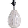 Cream Sculptured Base Ceramic Table Lamp; 16.75"H