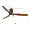 Indoor Low Profile Ceiling Fan with LED Light and Remote Control