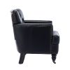 Hengming modern Style Accent Chair for Living Room; PU leather club chair ; black