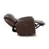 Timo Top Grain Leather Power Recliner | Glider Recliner Chair | Adjustable Headrest | Cross Stitching