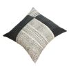 Dae 24 x 24 Square Handwoven Accent Throw Pillow; Cotton Dhurrie; Classic Kilim Pattern; Gray; Off White; DunaWest