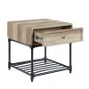 Brantley End Table in Oak &amp; Sandy Black Finish LV00749