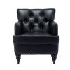 Hengming modern Style Accent Chair for Living Room; PU leather club chair ; black