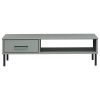 vidaXL Coffee Table with Metal Legs Gray Solid Wood Pine OSLO