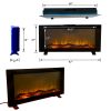 42 Inches Wall-Mounted Electronic Fireplace,10 Colors Backlight, CSA Certification, Black RT