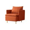 Modern fabric accent armchair;  upholstered single sofa chair;   Orange Cotton Linen-30.7''