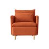 Modern fabric accent armchair;  upholstered single sofa chair;   Orange Cotton Linen-30.7''