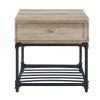 Brantley End Table in Oak &amp; Sandy Black Finish LV00749