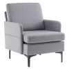 FCH Lounge Chair, Comfy Single Sofa Accent Chair for Bedroom Living Room Guestroom, Light Grey