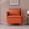 Modern fabric accent armchair;  upholstered single sofa chair;   Orange Cotton Linen-30.7''