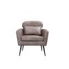 29.5"W Classical Accent Chair Armchair Upholstered Reading Chair Single Sofa Leisure Club Chair with Black Metal Leg and Throw Pillow for Living Room