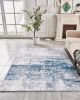 ZARA Collection Abstract Design Gray Turquoise Machine Washable Super Soft Area Rug