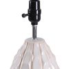 Cream Sculptured Base Ceramic Table Lamp; 16.75"H