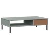 vidaXL Coffee Table with Metal Legs Gray Solid Wood Pine OSLO