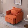 Modern fabric accent armchair;  upholstered single sofa chair;   Orange Cotton Linen-30.7''