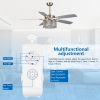 52" Crystal Ceiling Fan with Chandelier Light Kit & Remote Control;  AC Motor;  5-Blades;  Brushed Nickel;  for Living Room Bedroom