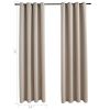 vidaXL Blackout Curtains with Rings 2 pcs Beige 54"x63" Fabric