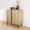 Wooden Cabinet Retro Accent Storage Cabinet with 2 Doors for Entryway;  Living Room