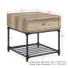 Brantley End Table in Oak &amp; Sandy Black Finish LV00749