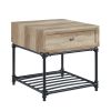 Brantley End Table in Oak &amp; Sandy Black Finish LV00749