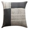 Dae 24 x 24 Square Handwoven Accent Throw Pillow; Cotton Dhurrie; Classic Kilim Pattern; Gray; Off White; DunaWest