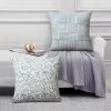 18 x 18 Square Cotton Accent Throw Pillow; Paisley Floral and Square Patterns; Set of 2; White; Blue; DunaWest