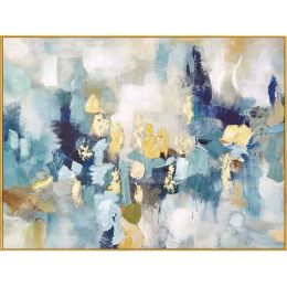 100% Handmade High-end Decorative Paintings Gold Foil Abstract Oil Painting Modern Picture Home Decor As Gift No Frame (size: 70x140cm)