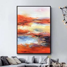 100% Hand Painted Abstract scenery Oil Painting On Canvas Wall Art Frameless Picture Decoration For Live Room Home Decor Gift (size: 75x150cm)