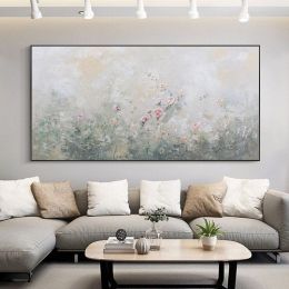 Knife Abstract Textured Acrylic Canvas Hand Painted Flowers Oil Painting Home Wall Entrance Showpieces Art On Canvas (size: 50x100cm)