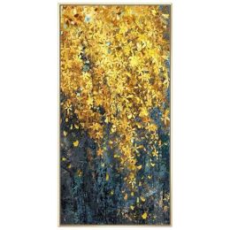 Modern Canvas Painting Poster and Print for Living Room Home Decorative Large Art Wall Painting Golden Leaf Restaurant Picture (size: 70x140cm)