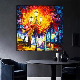 New Painting Home Decoration Modern Hand Painted Abstract Painting With Blue And Gold Texture Large Living Room Wall Picture (size: 60x60cm)