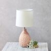 Texturized Ceramic Oval Table Lamp