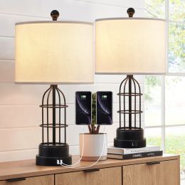 Metal USB Table Lamp (Set of 2) (Color: as Pic)