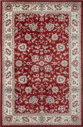 Stylish Classic Pattern Design Traditional Floral Filigree Bordered Area Rug (Color: Red|Ivory, size: 2' X 3')