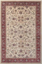 Stylish Classic Pattern Design Traditional Bordered Floral Filigree Area Rug (Color: Beige|Ivory, size: 3' X 5')