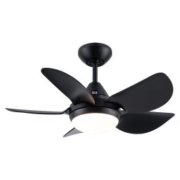 30 In Intergrated LED Ceiling Fan Lighting with Matte Black/ White   ABS Blade (Color: Black)