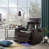 Power Motion Recliner with USB Charging Port and Hidden Arm Storage; Home Theater Seating with 2 Convenient Cup Holders Design ; 360Â¬âˆž Swivel Tray Tab