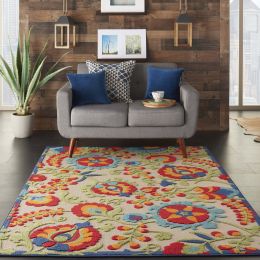 Indoor/Outdoor Multicolor 5'3" x 7'5" Area Rug; (5x7) (Color: Multicolor, Material: Polypropylene)