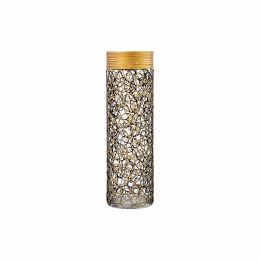 Gold infinity decorated vase | Handpainted Glass Vase for Flowers | Cylinder Vase | Office Design | Home Decor | Large Floor Vase 16 inch (Color: Gold, Height, Mm: 400)