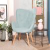 Modern Wingback Accent Armchair Living Room Tufted Velvet Upholstery